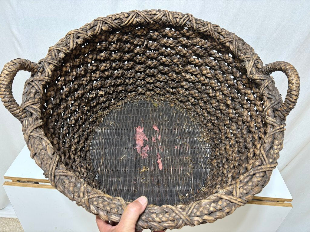 Woven Hyacinth Double Handled Laundry Basket
