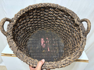 Woven Hyacinth Double Handled Laundry Basket