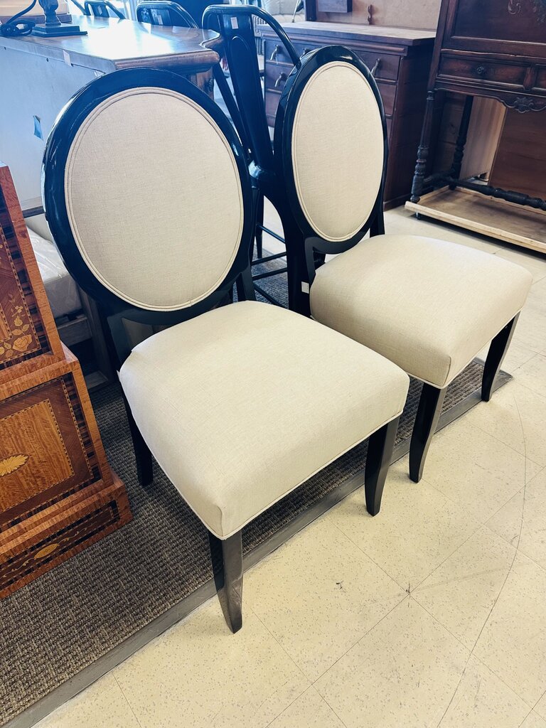 J. Robert Scott Black Lacquered Chairs (pair)