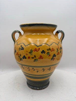 Souleo Terre Southern France Yellow Floral Motif 2 Handled Vessel