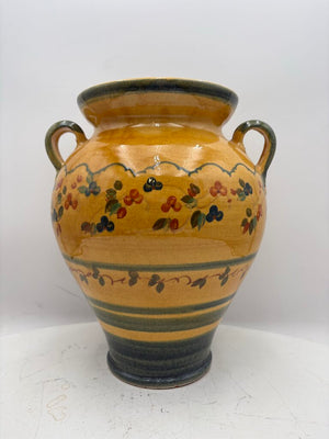 Souleo Terre Southern France Yellow Floral Motif 2 Handled Vessel