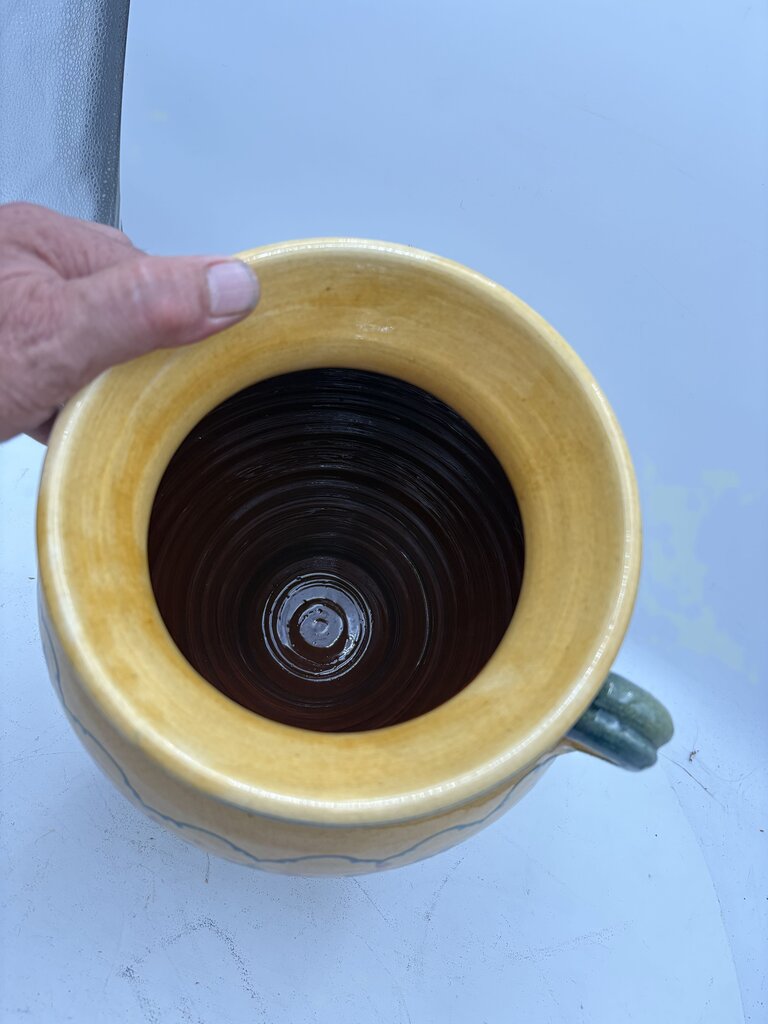 Souleo Terre Southern France Yellow Floral Motif 2 Handled Vessel