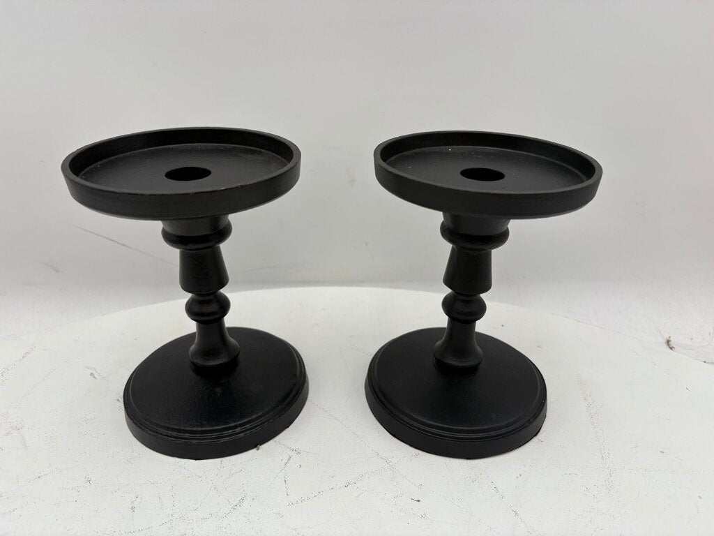 Pottery Barn Black Bronze Candle Holder (PAIR)