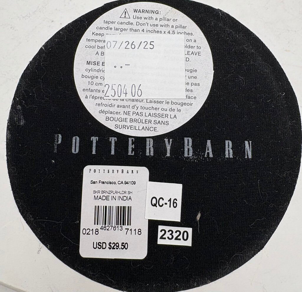 Pottery Barn Black Bronze Candle Holder (PAIR)