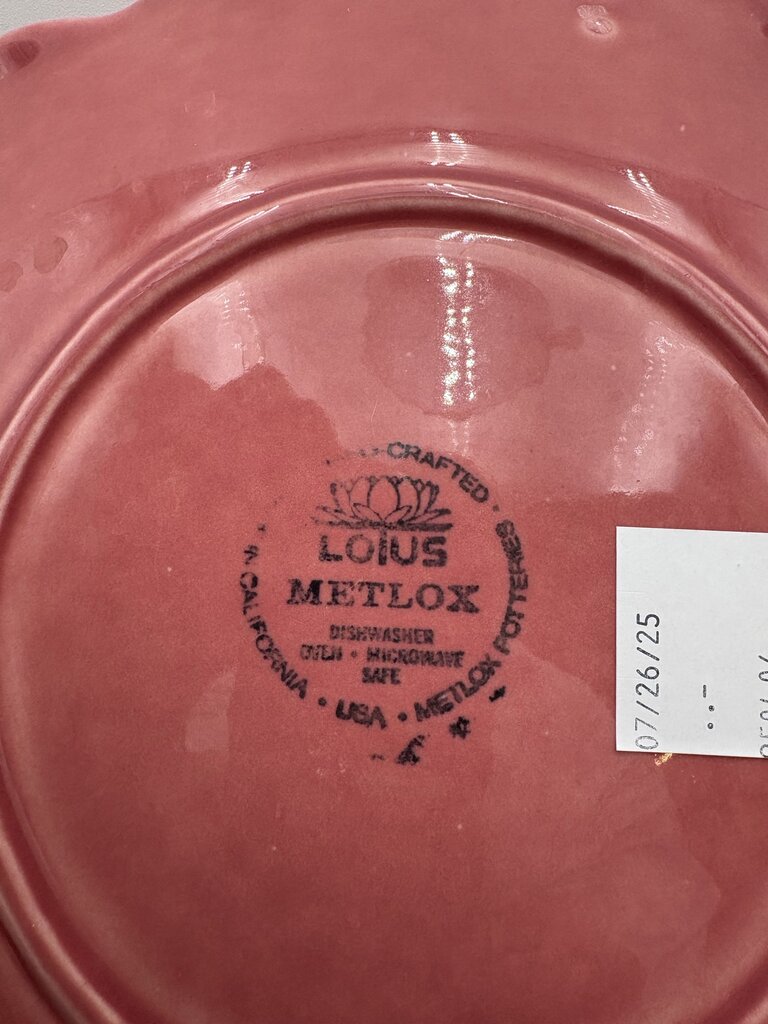 Vintage Metlox USA Rose Pink Lotus Plate Set (16Pcs)