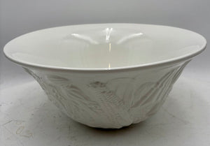 William Sonoma Italian White Porcelain Holiday Harvest Serving Bowl 13.5"