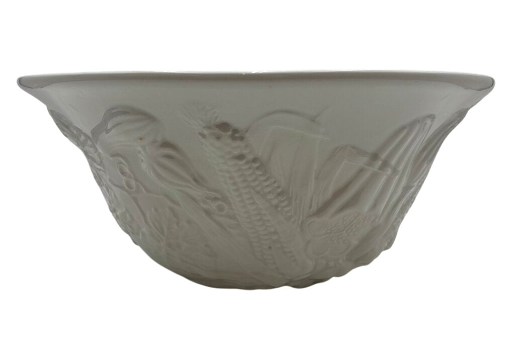 William Sonoma Italian White Porcelain Holiday Harvest Serving Bowl 13.5" by Miss Daisy's Consignment & Auction House