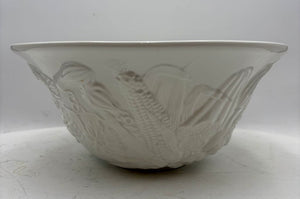 William Sonoma Italian White Porcelain Holiday Harvest Serving Bowl 13.5"