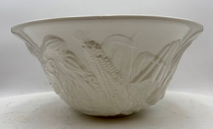 William Sonoma Italian White Porcelain Holiday Harvest Serving Bowl 13.5"