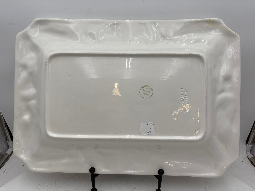 William Sonoma Italian White Porcelain Holiday Harvest Serving Platter 21"