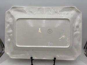 William Sonoma Italian White Porcelain Holiday Harvest Serving Platter 21"