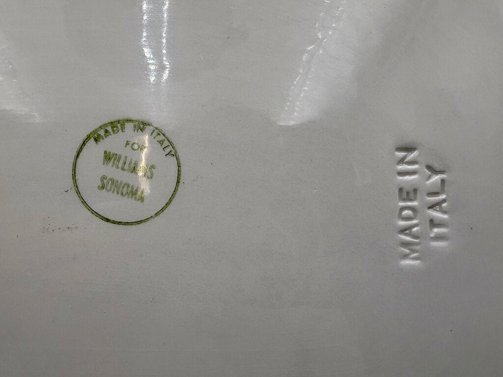 William Sonoma Italian White Porcelain Holiday Harvest Serving Platter 21"