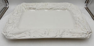 William Sonoma Italian White Porcelain Holiday Harvest Serving Platter 21"