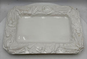 William Sonoma Italian White Porcelain Holiday Harvest Serving Platter 21"
