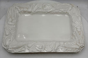 William Sonoma Italian White Porcelain Holiday Harvest Serving Platter 21"