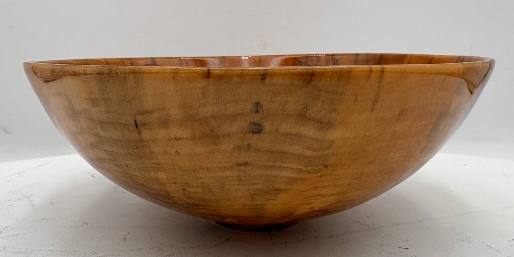 Jeff Davison Decorative Wood Turned Bowl Norfolk Pine Signed Bottom 9.3"