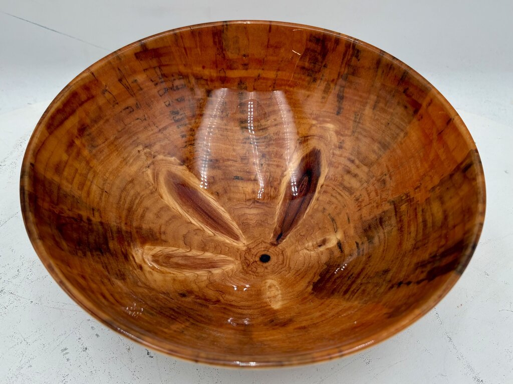 Jeff Davison Decorative Wood Turned Bowl Norfolk Pine Signed Bottom 9.3"