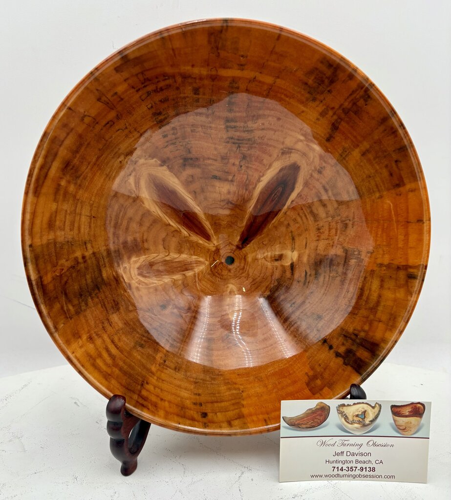 Jeff Davison Decorative Wood Turned Bowl Norfolk Pine Signed Bottom 9.3"