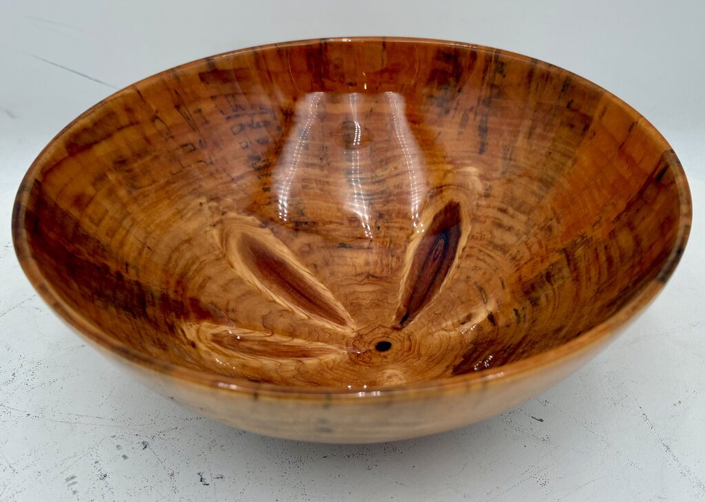 Jeff Davison Decorative Wood Turned Bowl Norfolk Pine Signed Bottom 9.3"
