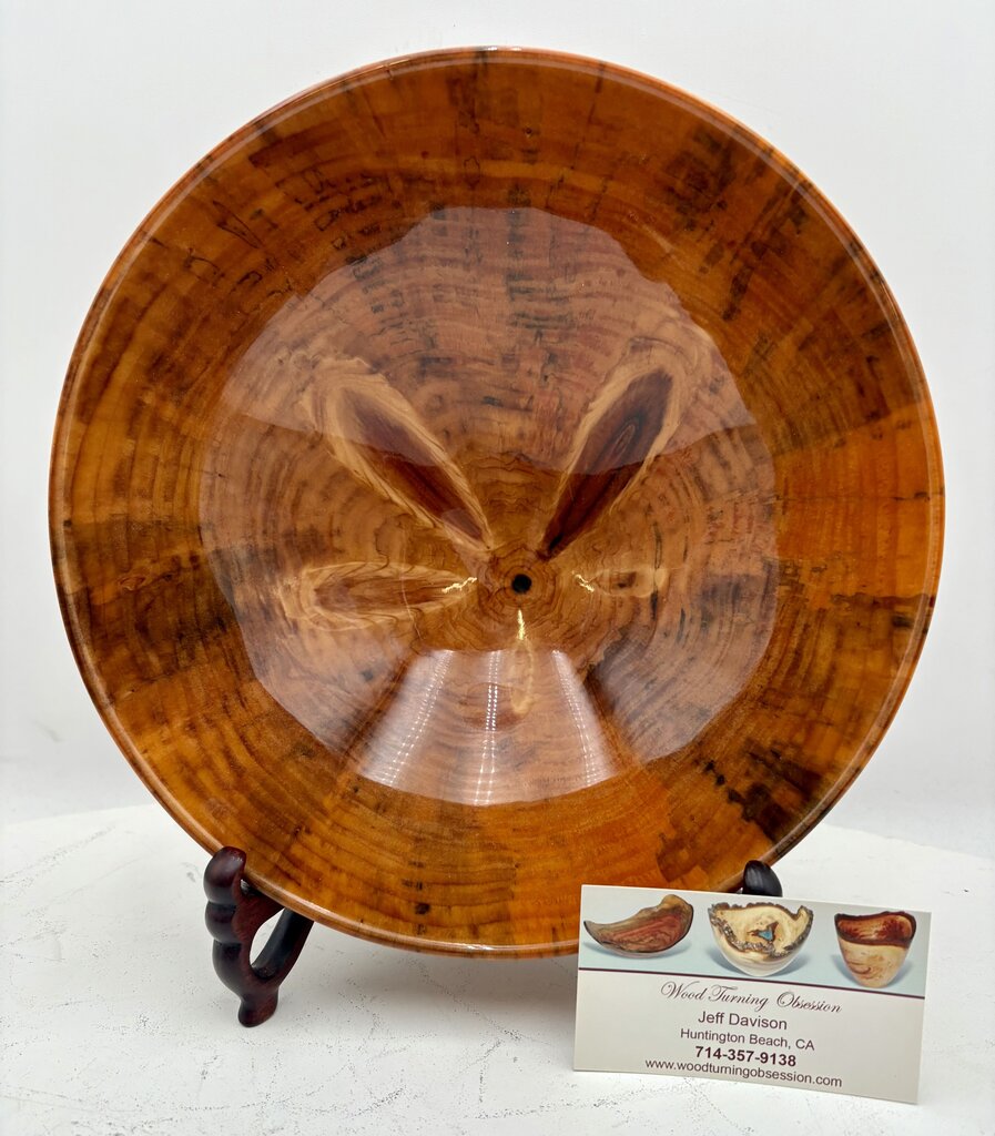 Jeff Davison Decorative Wood Turned Bowl Norfolk Pine Signed Bottom 9.3"