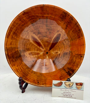 Jeff Davison Decorative Wood Turned Bowl Norfolk Pine Signed Bottom 9.3"