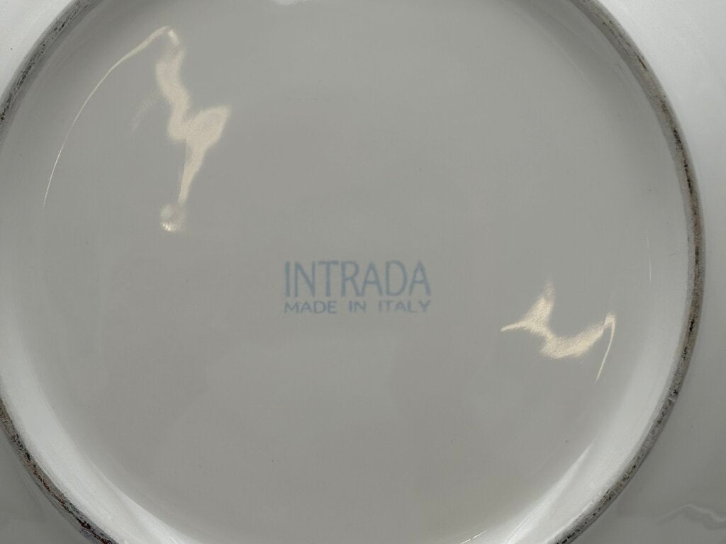 Intrada Italy White Melamine Glaze Handled Baroque Oval Center Piece Bowl 21"