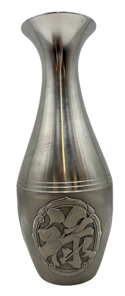 Selwin Pewter Japanese Motif Bud Vase 9.5" by Miss Daisy's Consignment & Auction House
