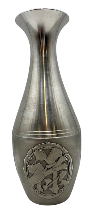 Selwin Slim Metal Bud Vase Japanese Motif