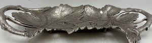 Italian Pewter Grape Leaf & Vine Motif Decorative Tray