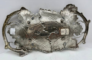 Italian Pewter Grape Leaf & Vine Motif Decorative Tray
