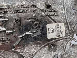 Italian Pewter Grape Leaf & Vine Motif Decorative Tray