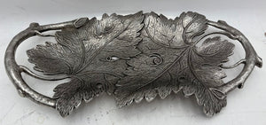 Italian Pewter Grape Leaf & Vine Motif Decorative Tray