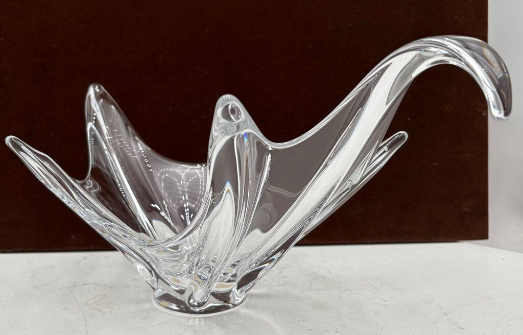 Cofrac Art Verrier France Crystal Swan Bowl