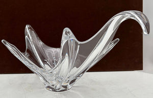 Cofrac Art Verrier France Crystal Swan Bowl