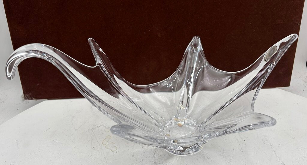 Cofrac Art Verrier France Crystal Swan Bowl