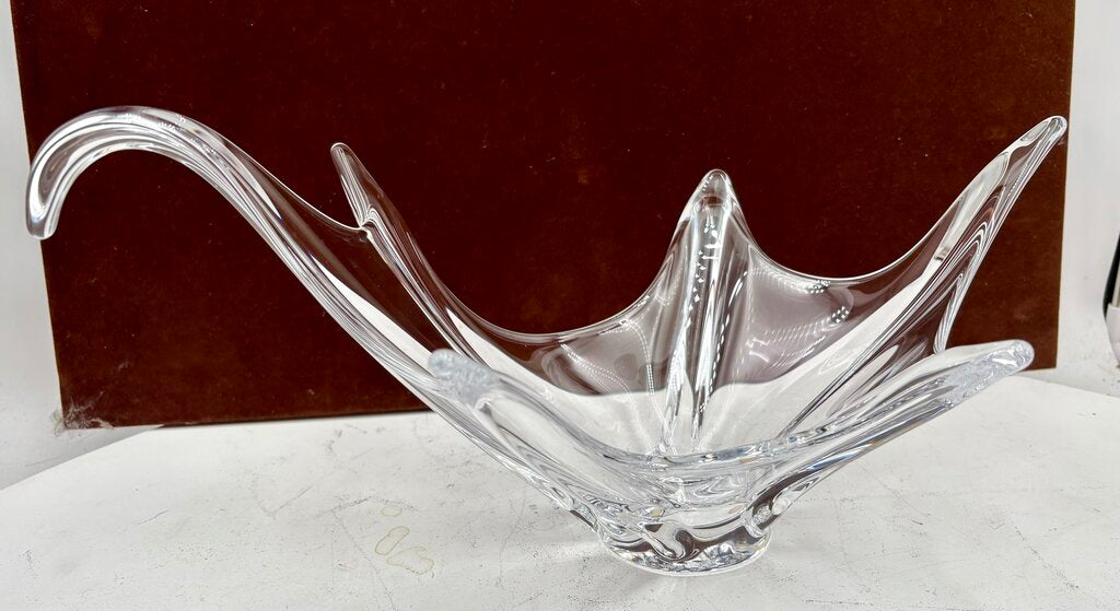 Cofrac Art Verrier France Crystal Swan Bowl