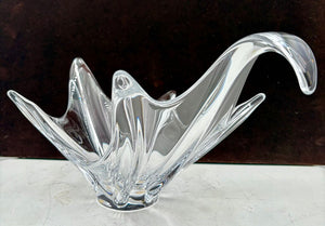 Cofrac Art Verrier France Crystal Swan Bowl