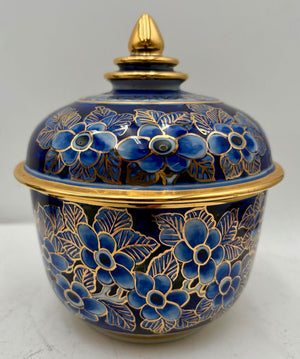East Asian Style Royal Blue Gilt Floral Porcelain Set (5Pcs)
