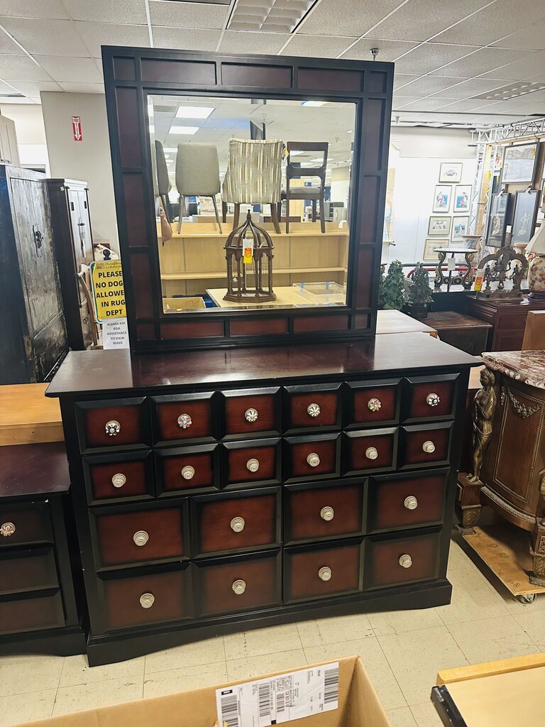 Najarian 8 Drawer Dresser With Mirror 19x60x86 by Miss Daisy's Consignment & Auction House
