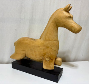 Pottery Barn Carved Wooden Horse Decor 19.25"