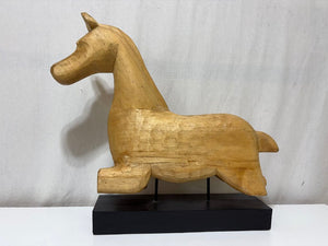 Pottery Barn Carved Wooden Horse Decor 19.25"
