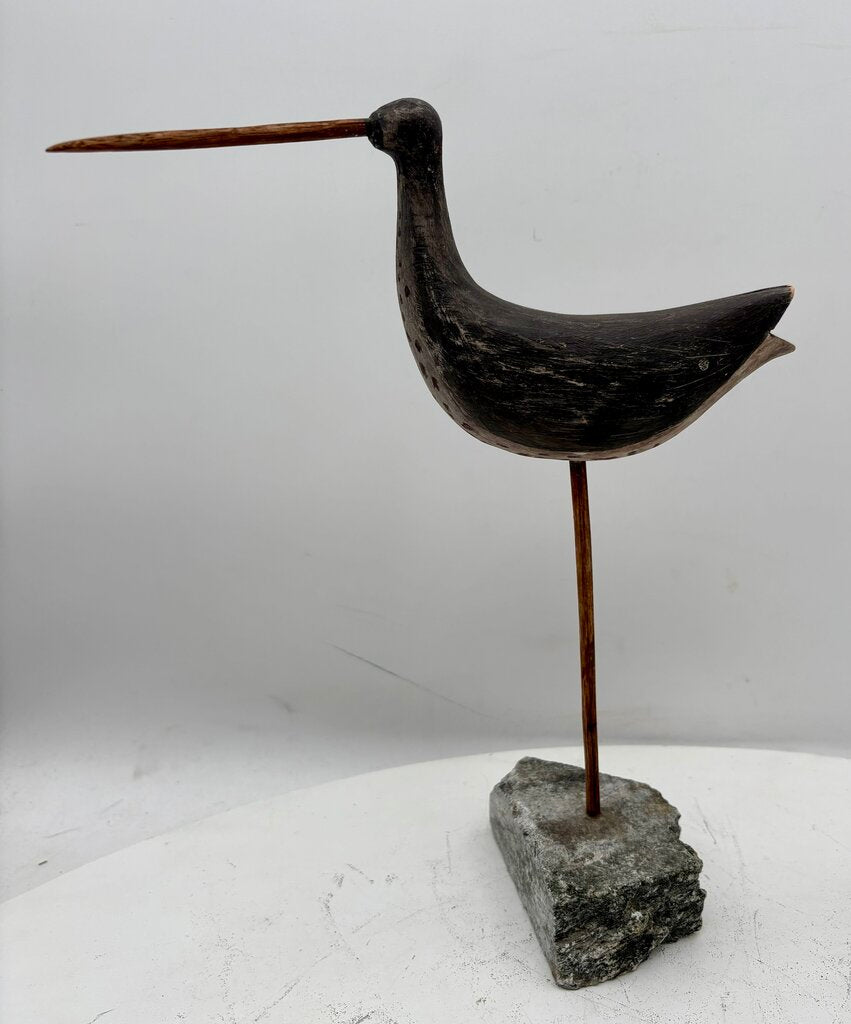 Folk Art Carved Set of 2 Beach Sandpipers (2 Pcs)
