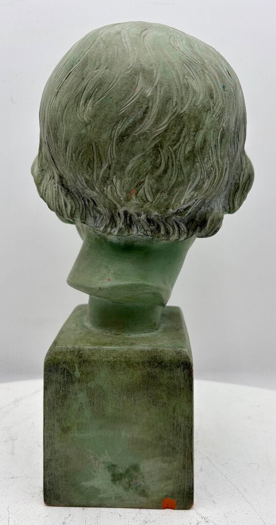 Dejus Stone Gray Sculpted Terracotta Bust of a Young Boy