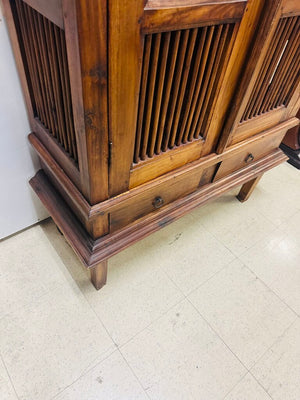 Indonesian Teak Spindle Front Cabinet