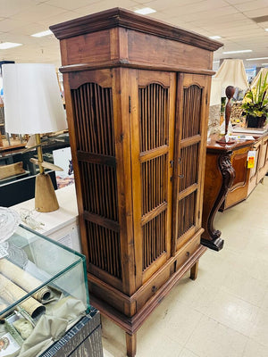 Indonesian Teak Spindle Front Cabinet
