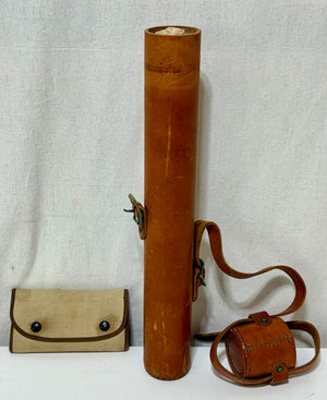Vintage Hardy Fly Fishing Kit 7 Piece Rod in Leather Case w/ Dry Flies in Case (3Pcs)
