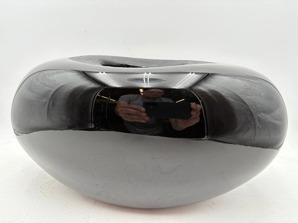 Laura De Santilla for Arcade Italian Murano Black Oval Glass Vase 7"