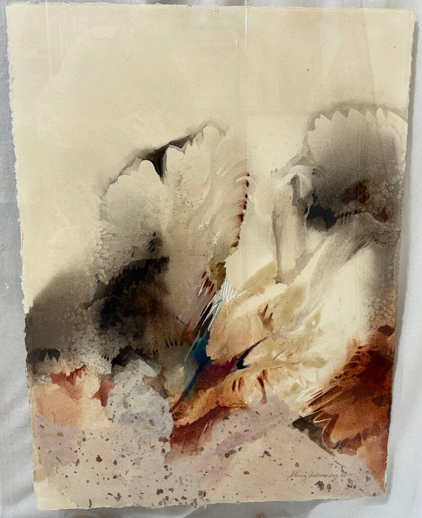 Sherry Andrens NSW 1981 Tryptic Watercolor on Fiber Paper Mounted in Acrylic Plates (3Pcs)