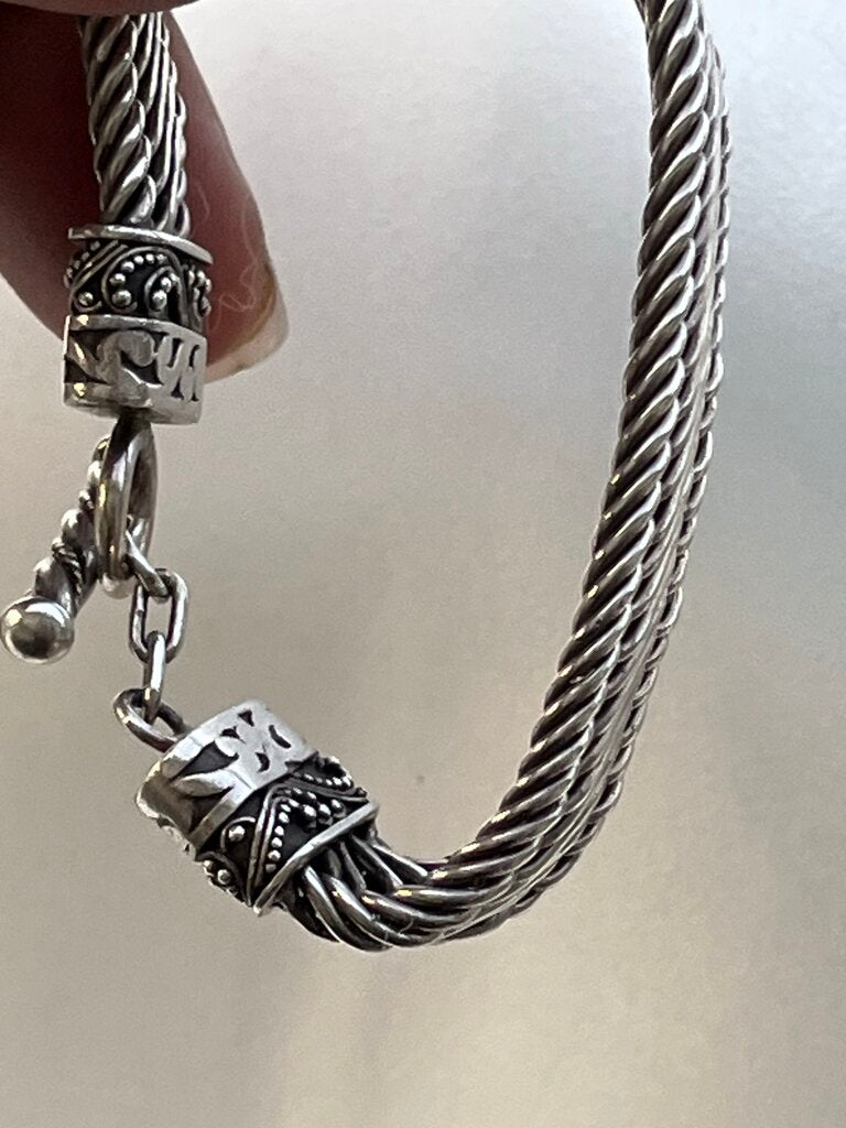 Lois Hill Sterling Woven Chain w/ Scroll Toggle Clasp