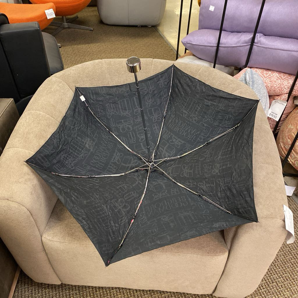 Bergdorf Goodman 111th Anniversary Compact Umbrella Neon Pink / Black